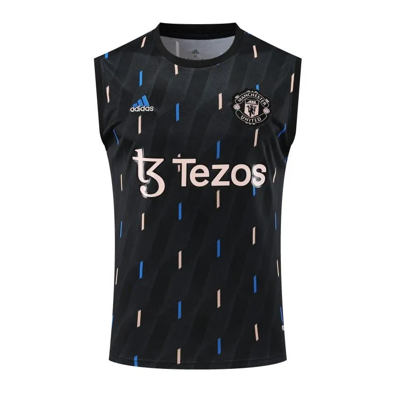 23-24 Manchester United Black Vest Jersey+Shorts