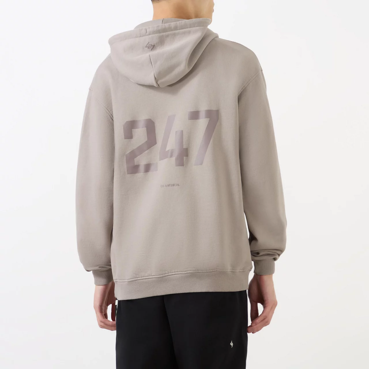 247 BY REPRESENT Gym Logo Drawstring Hoodie - Dark Grey