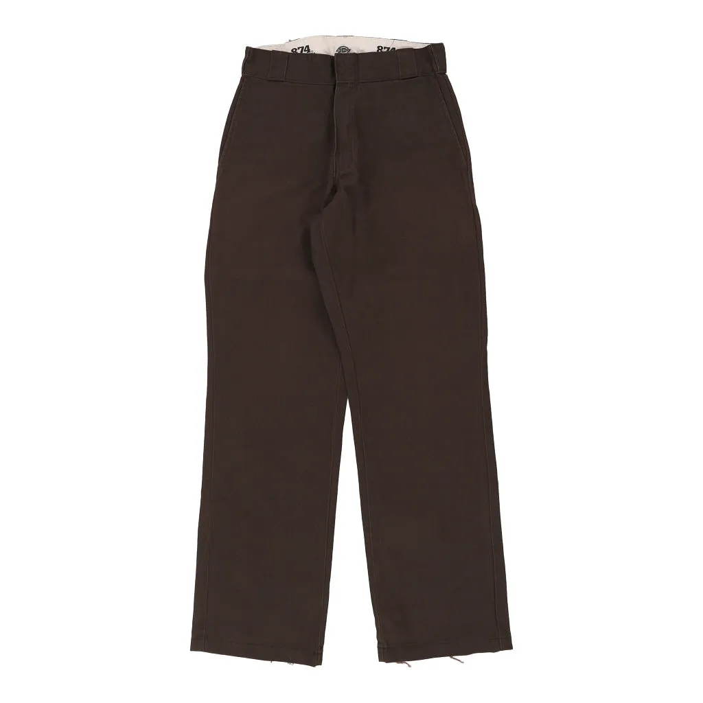 874 Dickies Trousers - 28W UK 8 Brown Cotton Blend