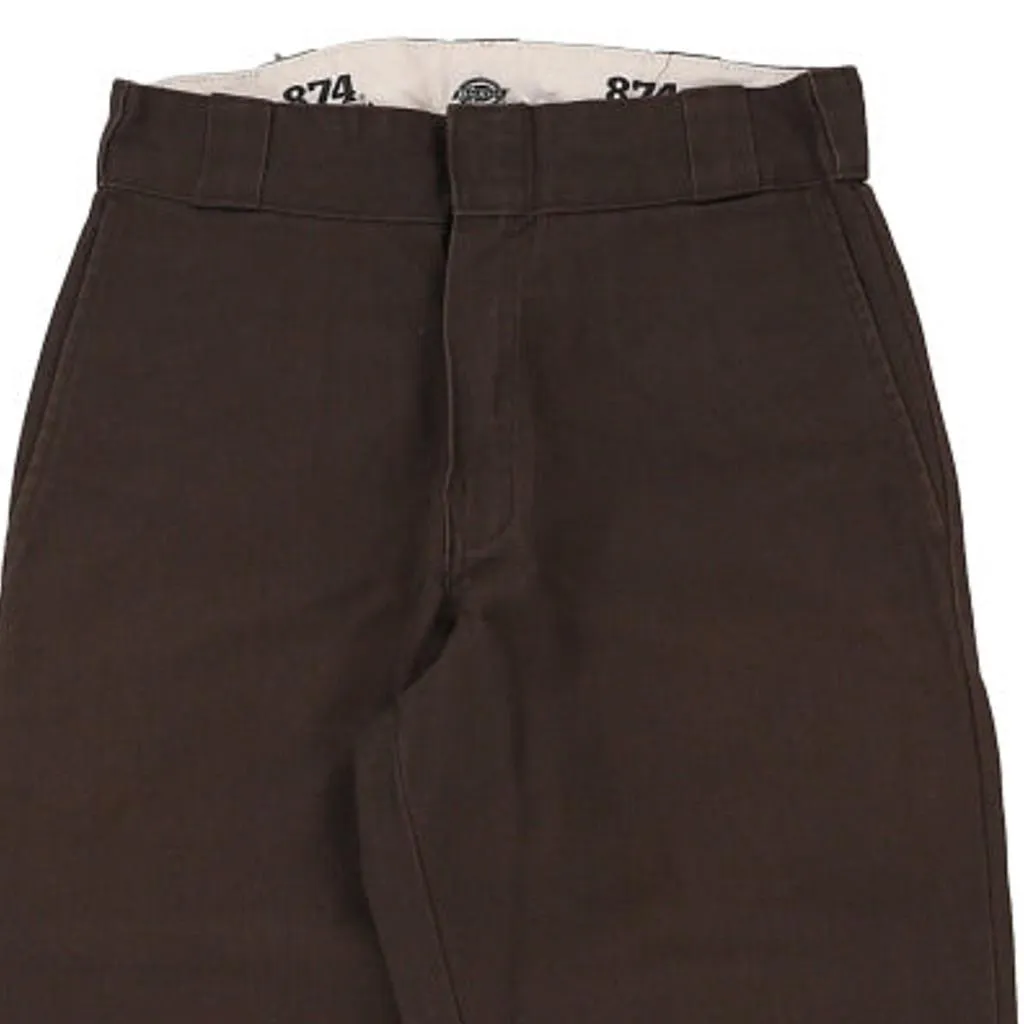 874 Dickies Trousers - 28W UK 8 Brown Cotton Blend