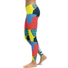 90s Color Block Leggings