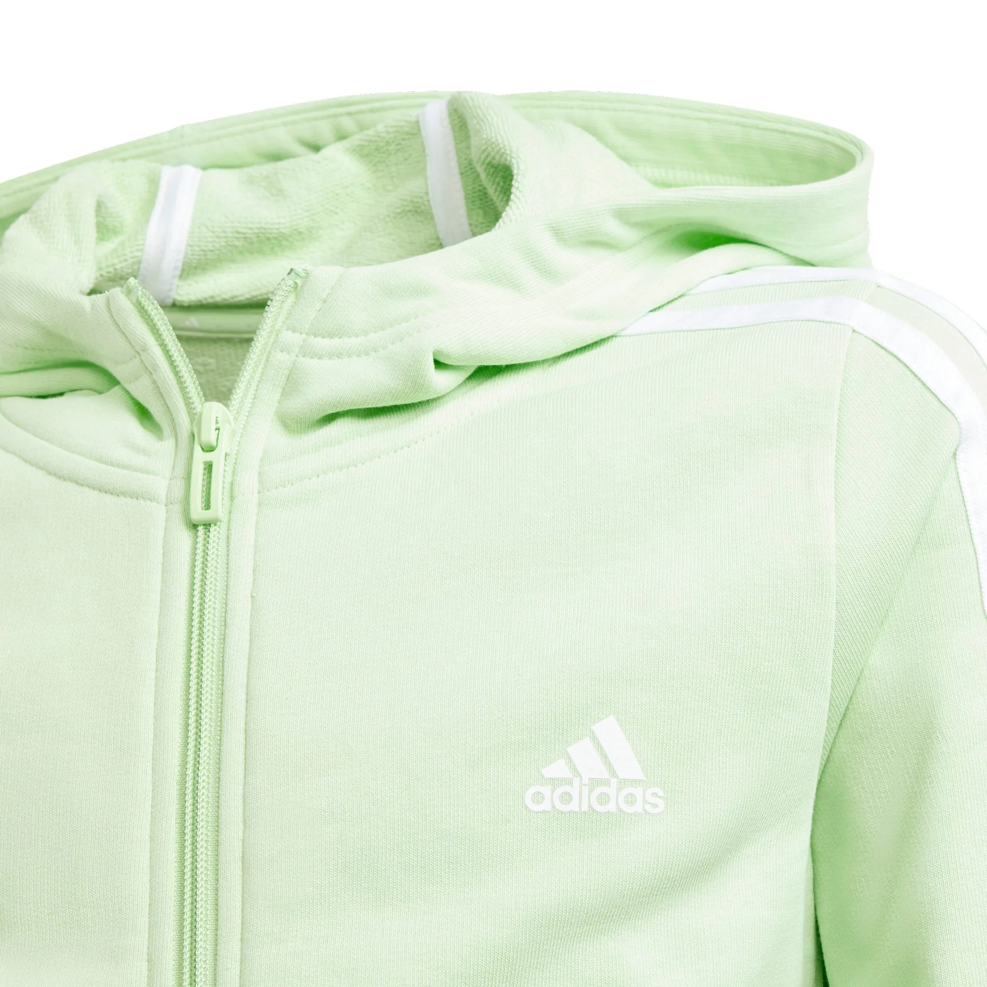 adidas - Essentials 3-Stripes Full-Zip Hoodie Girls semi green spark