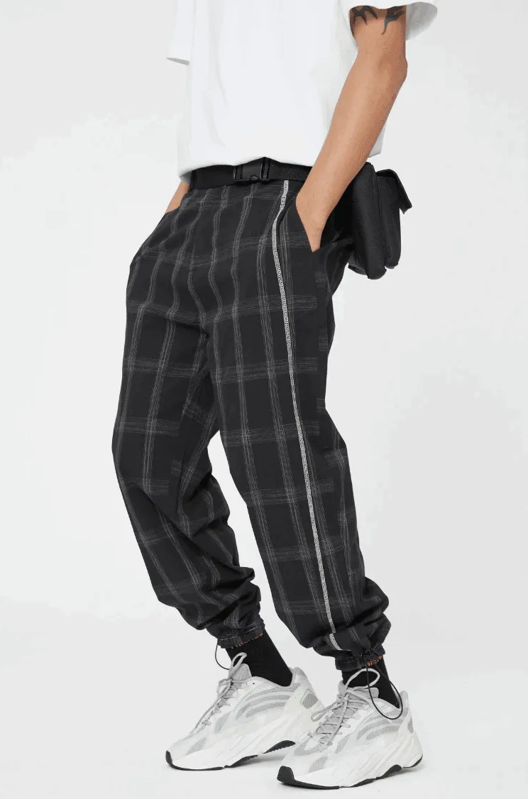 Adjustable Checkered Trousers