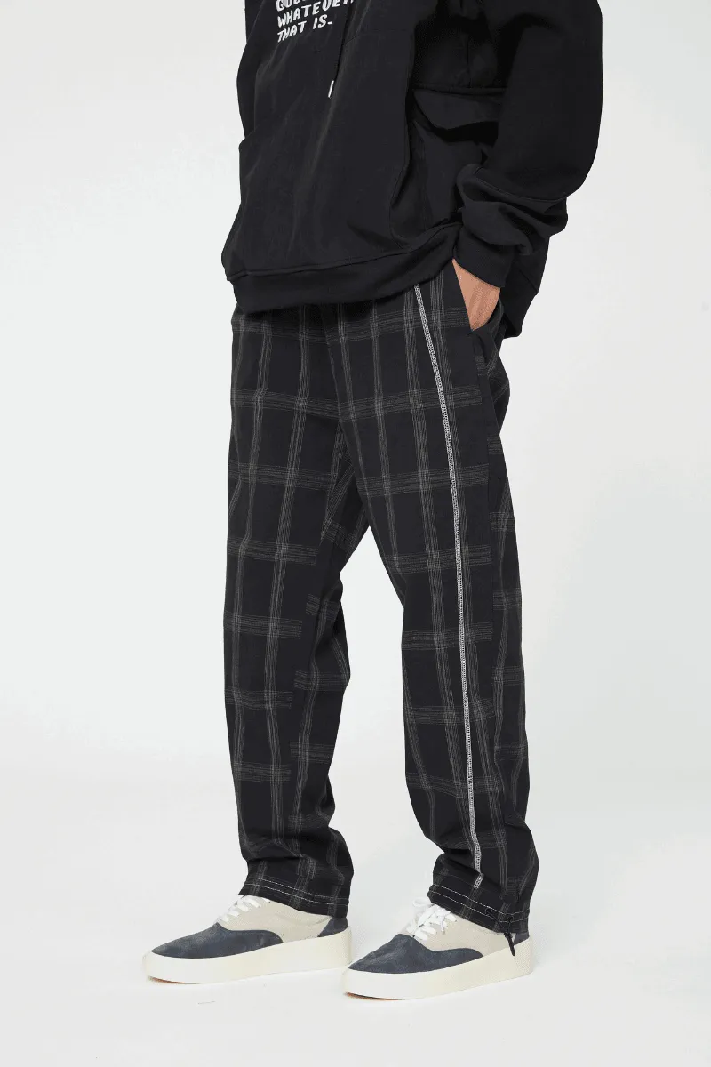 Adjustable Checkered Trousers