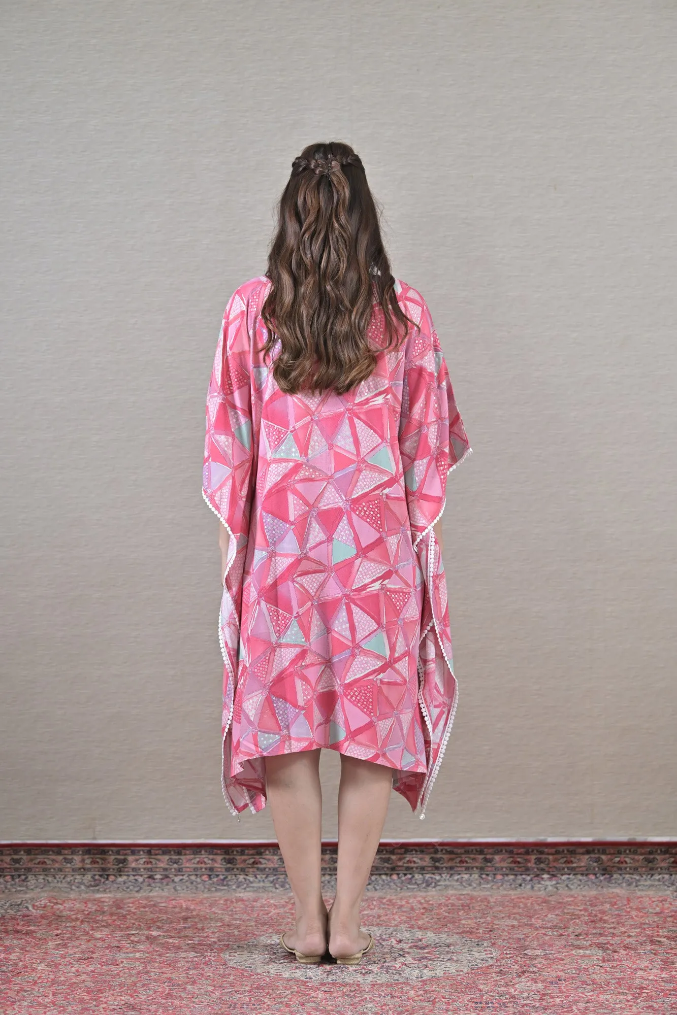 Adorn Pink Maternity & Nursing Kaftan (100% Cotton)