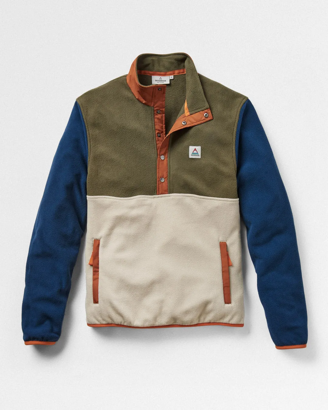 Adrift Recycled Polar Fleece - Khaki/Oatmeal