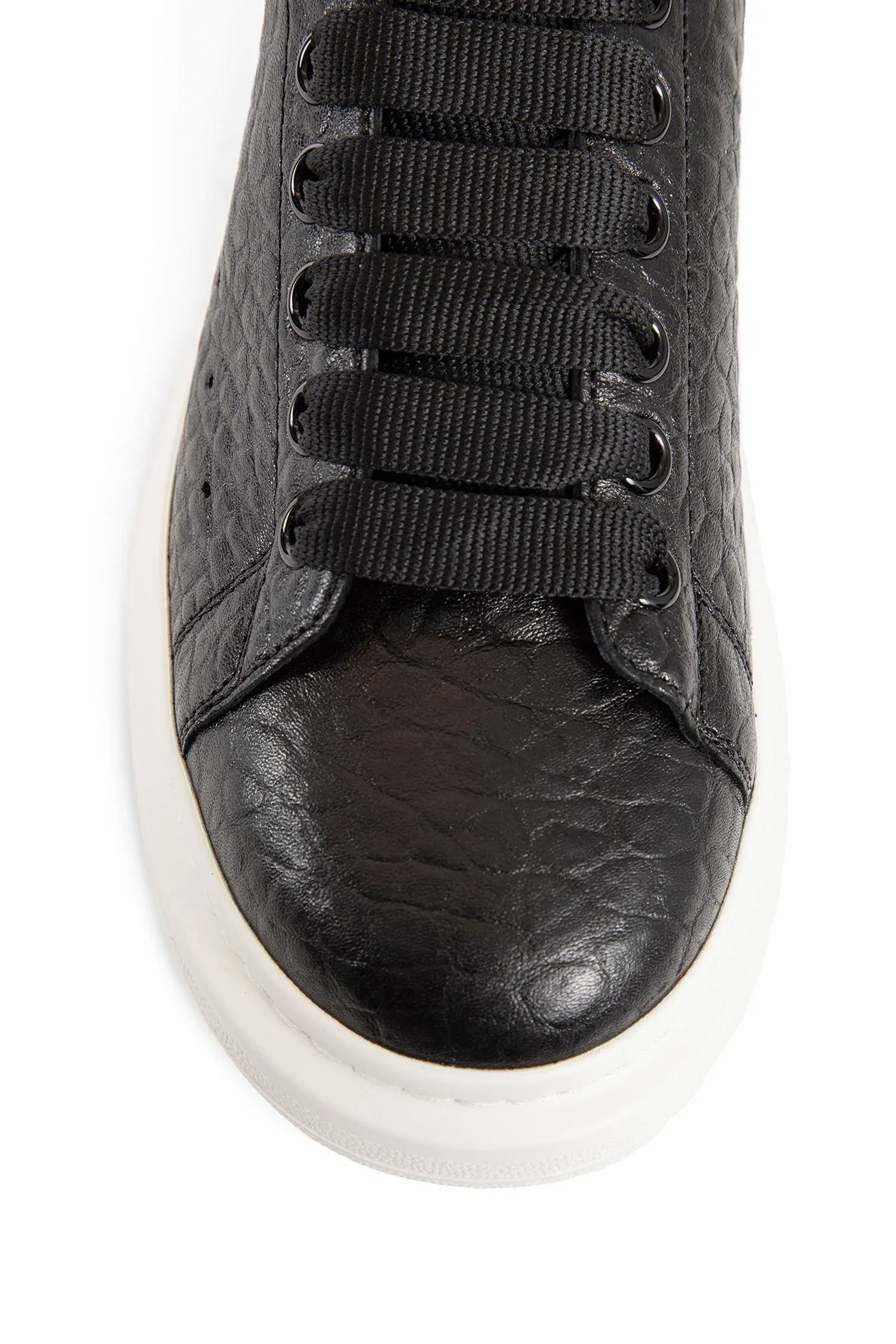 alexander mcqueen oversized grained leather sneakers