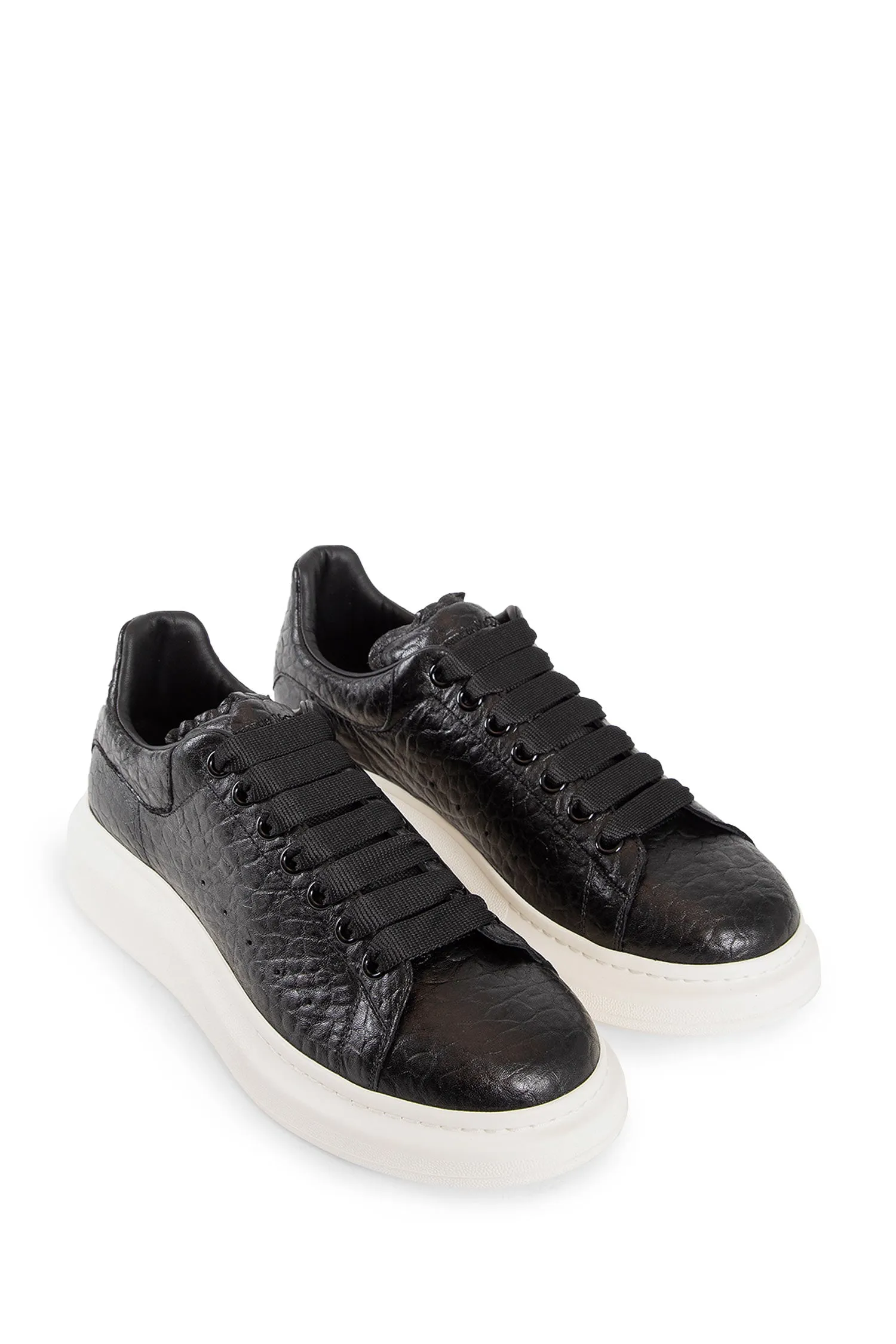 alexander mcqueen oversized grained leather sneakers