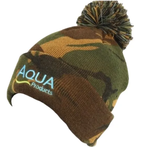 Aqua Camo Bobble Hat