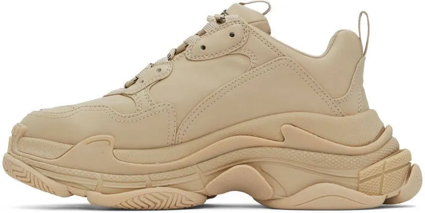 Balenciaga Beige Triple S Low-Top Sneakers