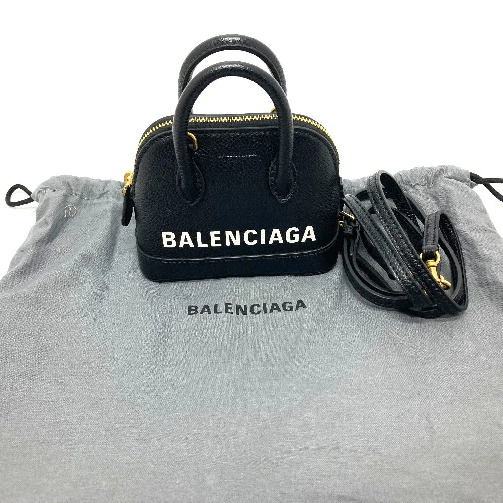 BALENCIAGA Shoulder Bag Bag 2WAY handbag logo Villetop leather 639756 black Women