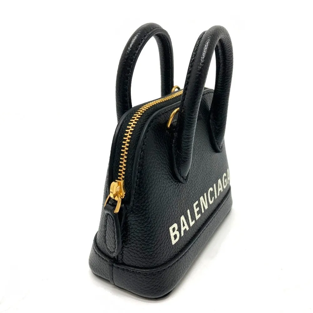 BALENCIAGA Shoulder Bag Bag 2WAY handbag logo Villetop leather 639756 black Women