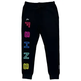 Bank Letter Joggers (Black/Multi)