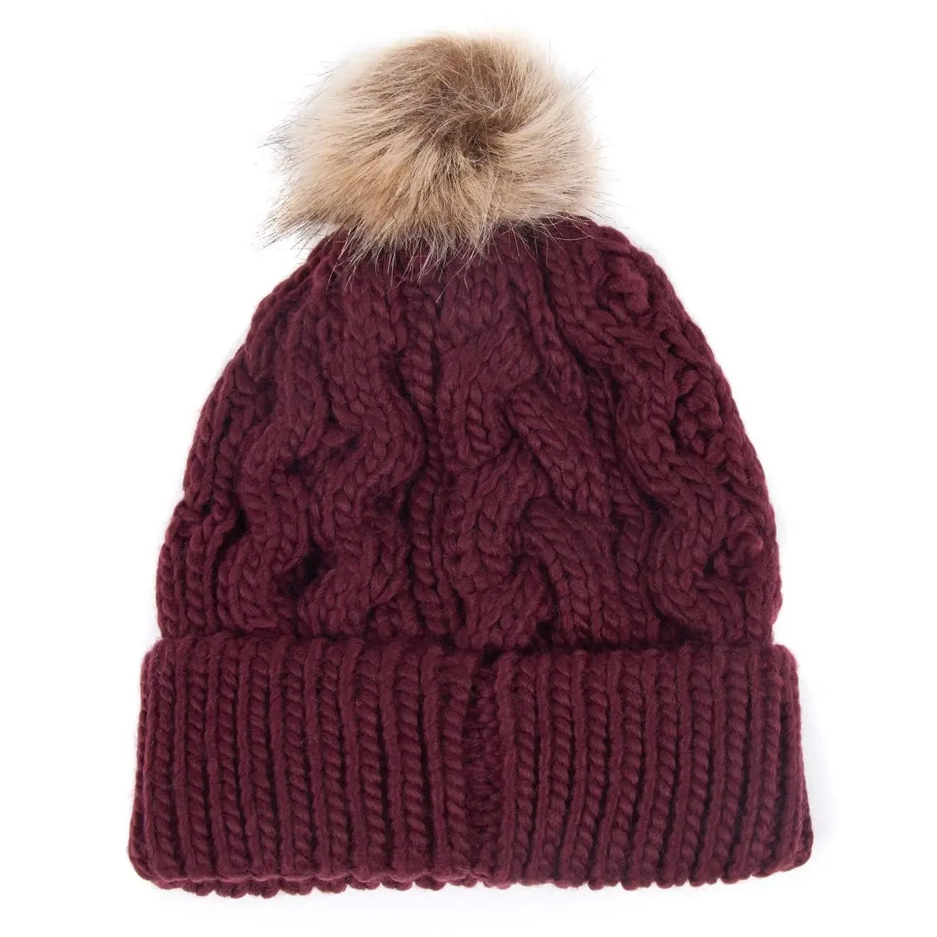 Barbour Womens Penshaw Beanie Hat Bordeaux