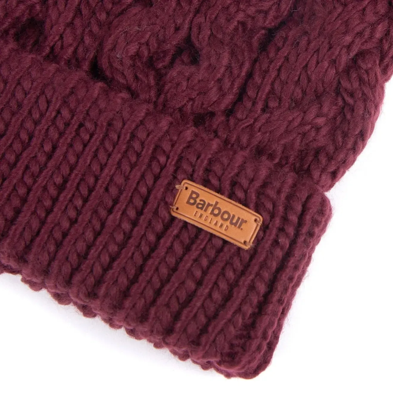 Barbour Womens Penshaw Beanie Hat Bordeaux