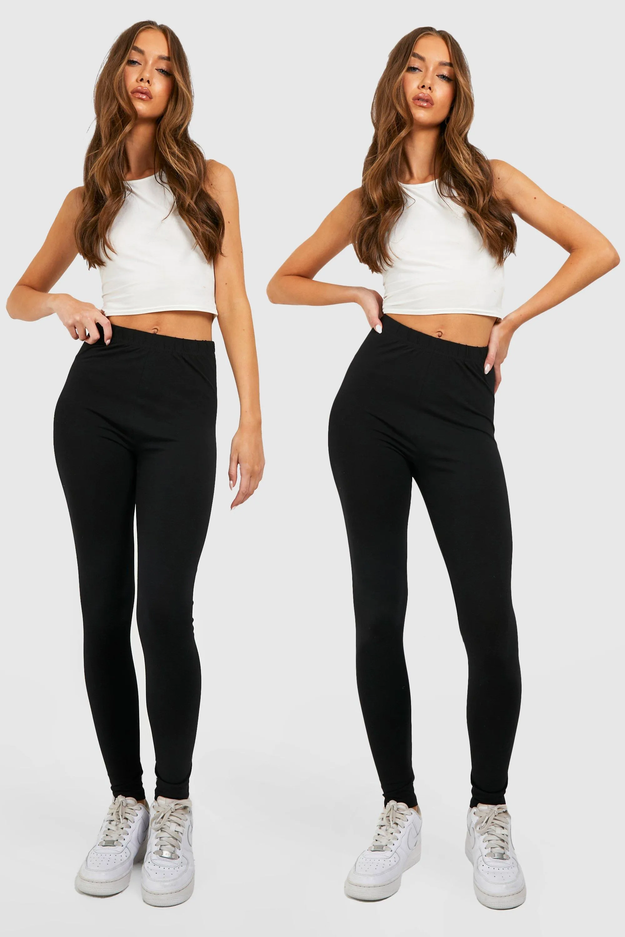 Basics 2 Pack High Waisted Core Jersey Knit Leggings