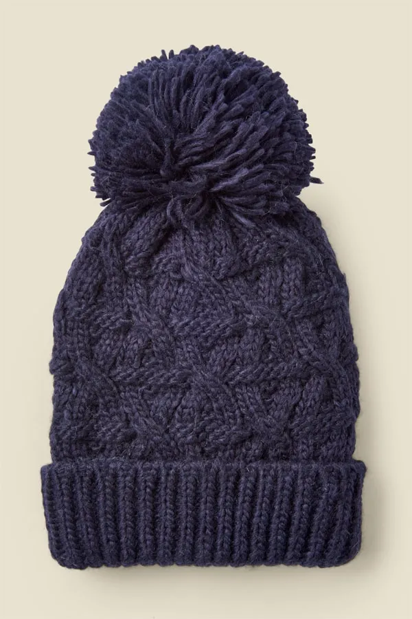 Bella Navy Blue Chunky Knitted Hat