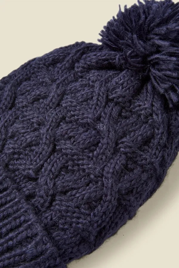 Bella Navy Blue Chunky Knitted Hat