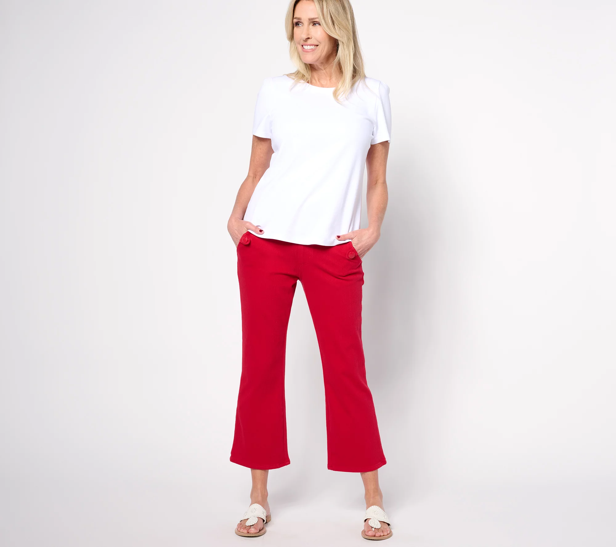 Belle by Kim Gravel Petite Flexibelle Sailor Boot Cropped Pant