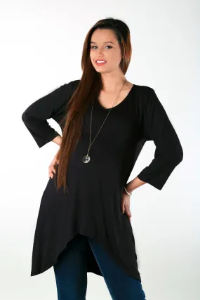 Black Front Short Maternity Top