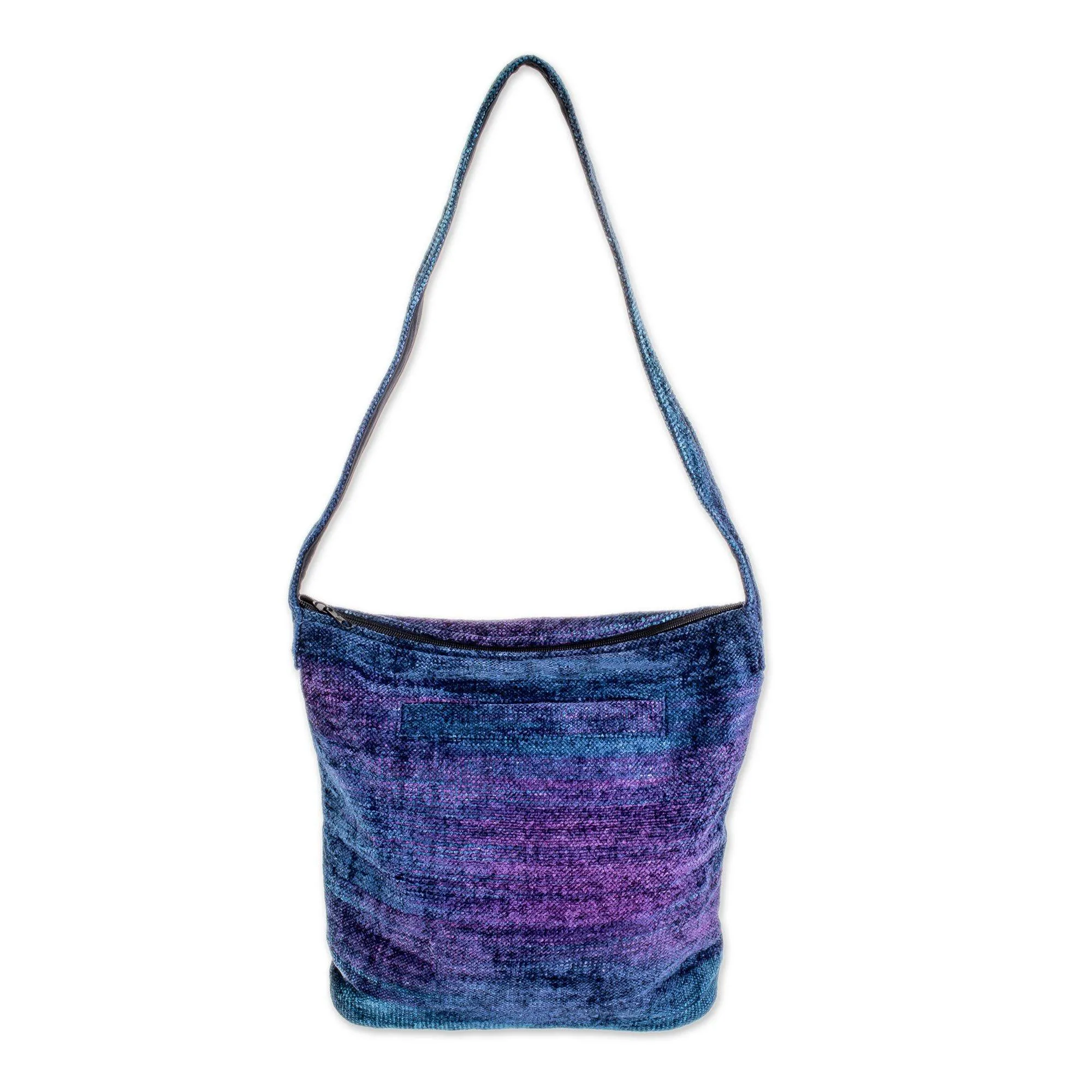 Blue Bamboo Chenille Shoulder Bag