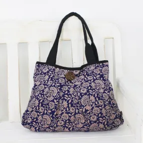 Blue Cotton Handcrafted Shoulder Bag