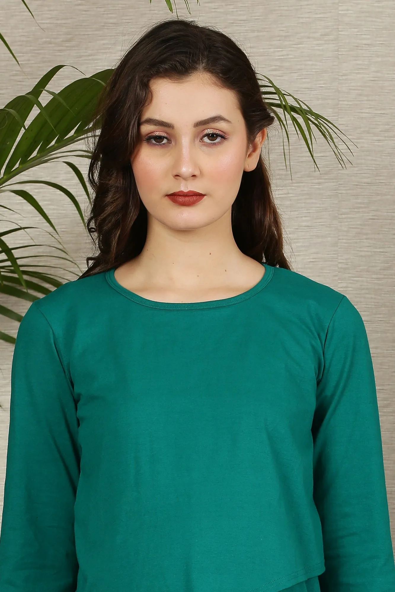 Bottle Green Maternity & Nursing Flap Top