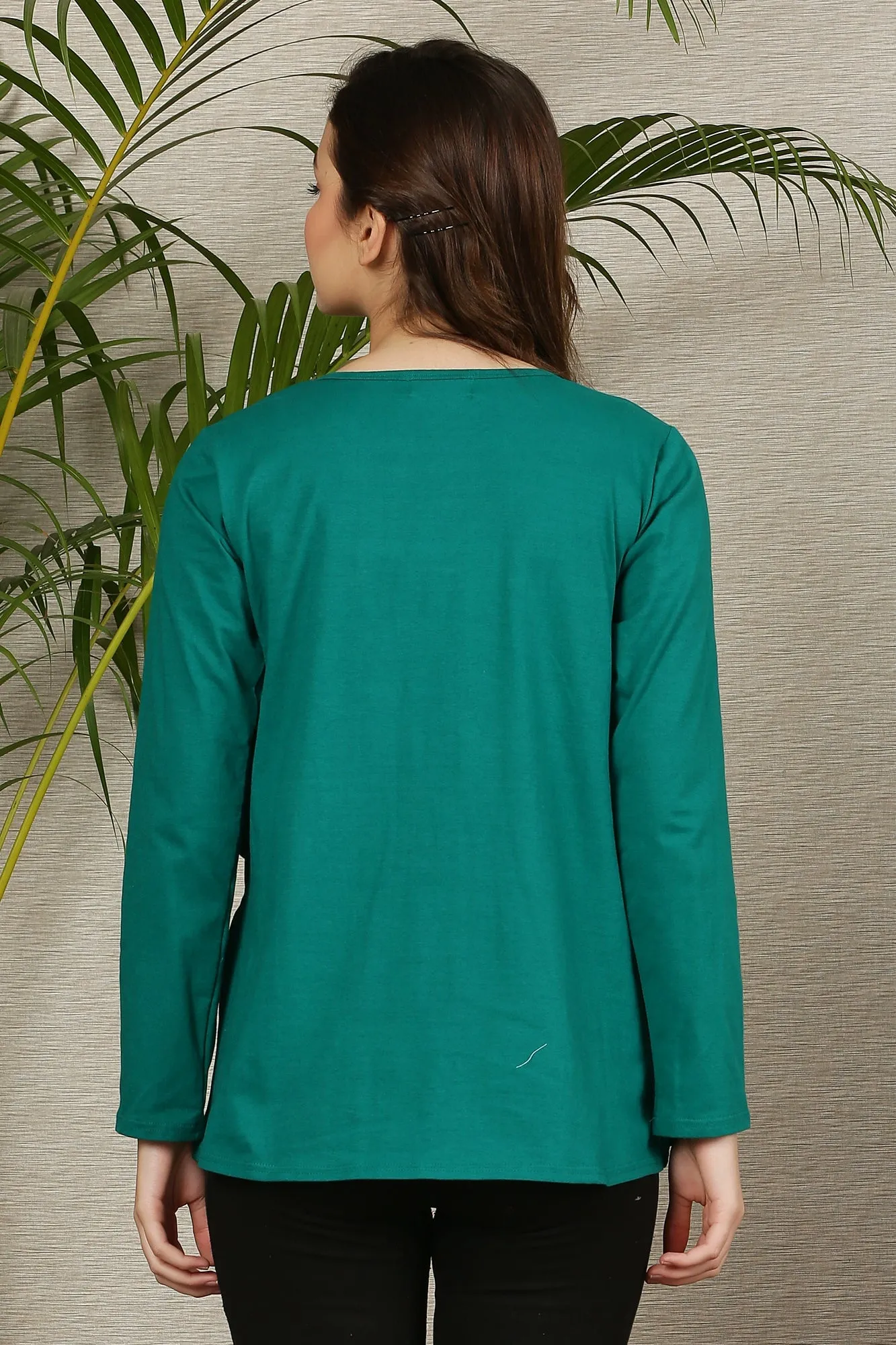 Bottle Green Maternity & Nursing Flap Top