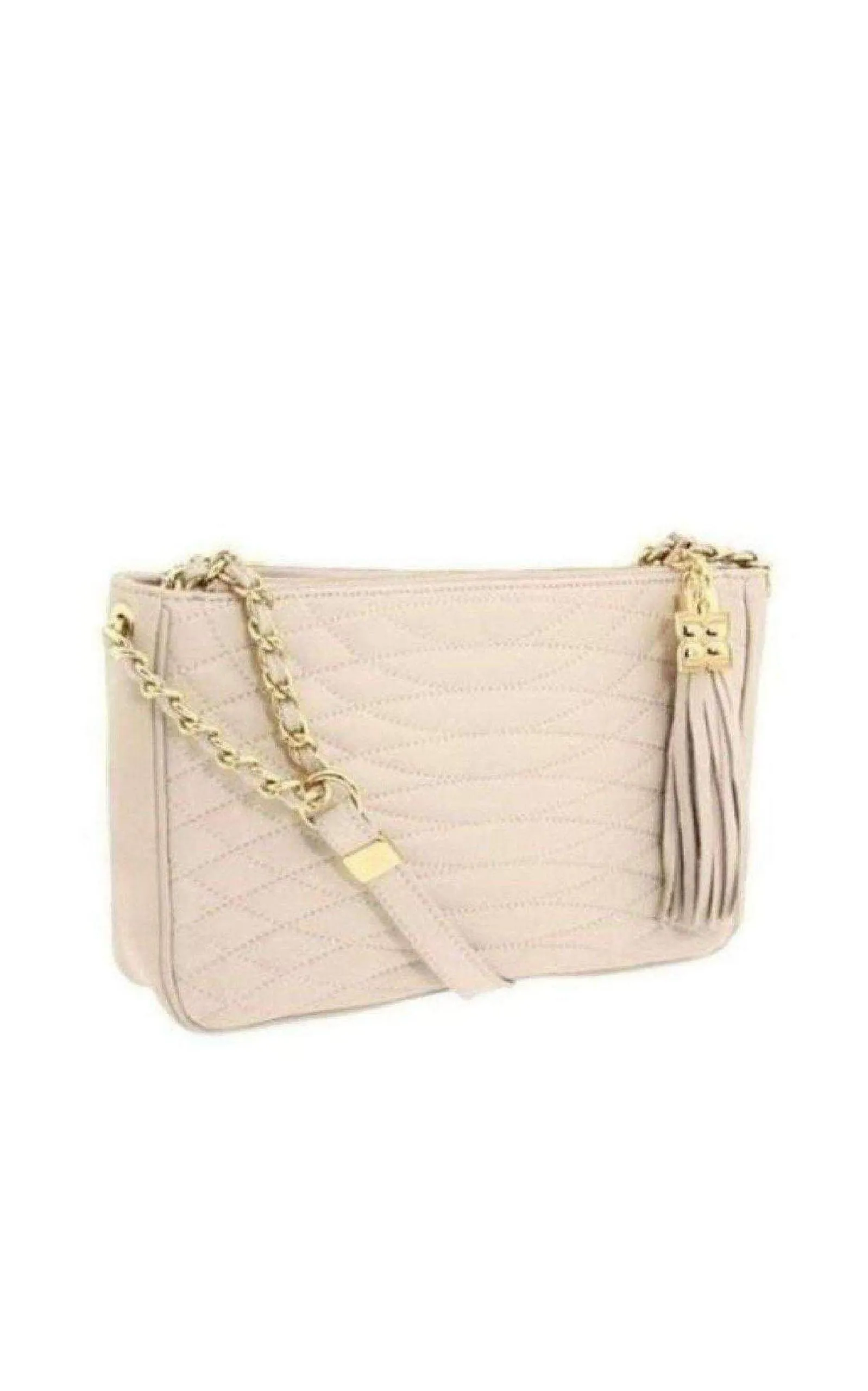 Bridget Beige Quilted Faux Leather Shoulder Bag