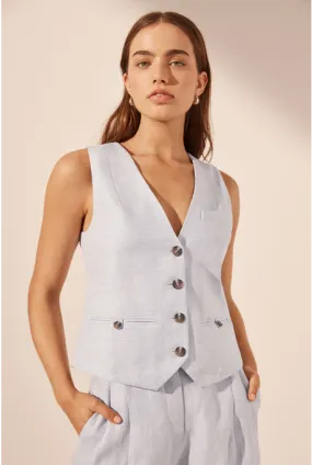 BRISA OVERSIZED TAILORED VEST (ICE BLUE)