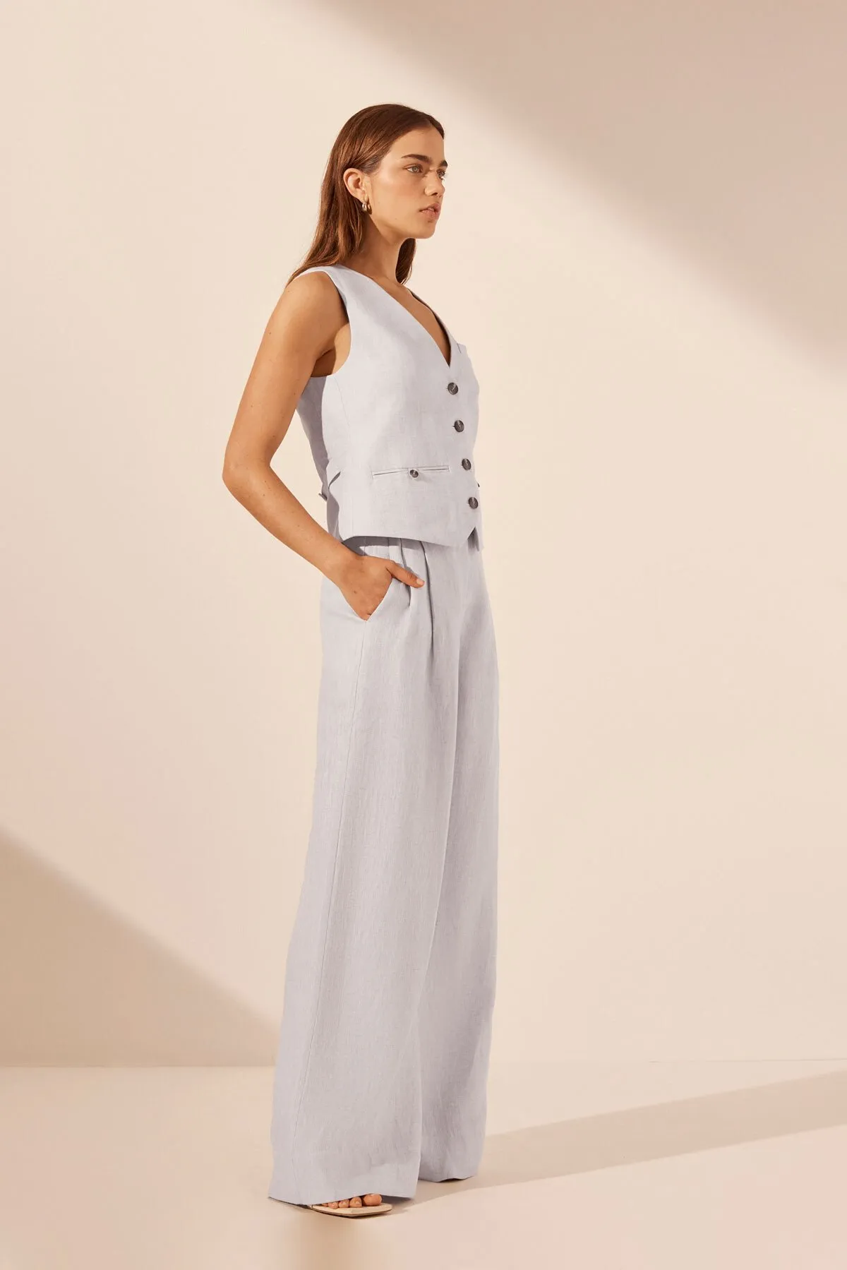 BRISA OVERSIZED TAILORED VEST (ICE BLUE)