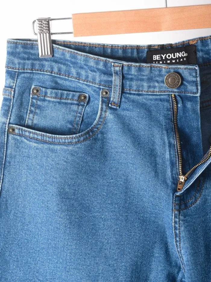 Buy Soft Blue Regular Fit Mens Jeans Online in India -Beyoung