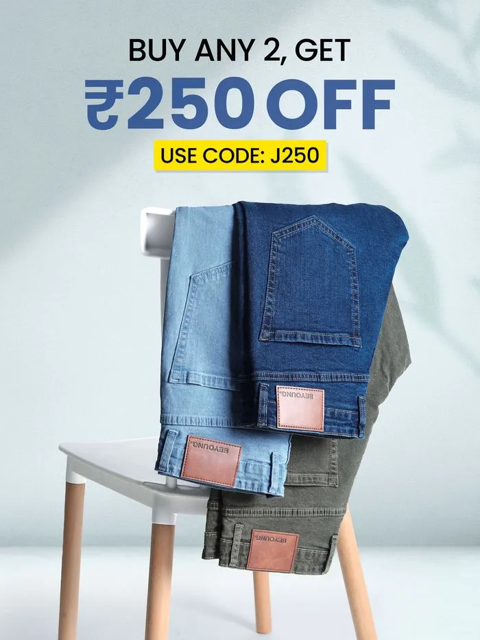 Buy Soft Blue Regular Fit Mens Jeans Online in India -Beyoung