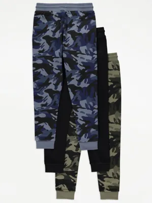 Camouflage Joggers 3 Pack | Kids | George at ASDA