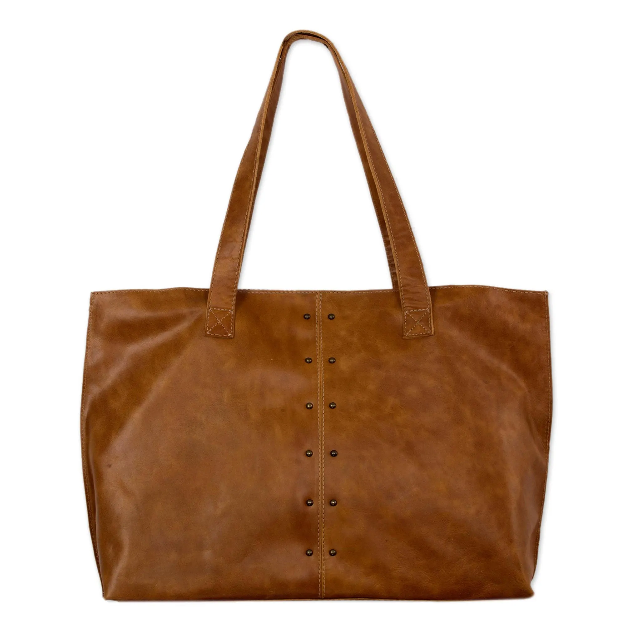 Capacious in Chestnut Brown Roomy Chestnut Brown Artisan Crafted Leather Shoulder Bag