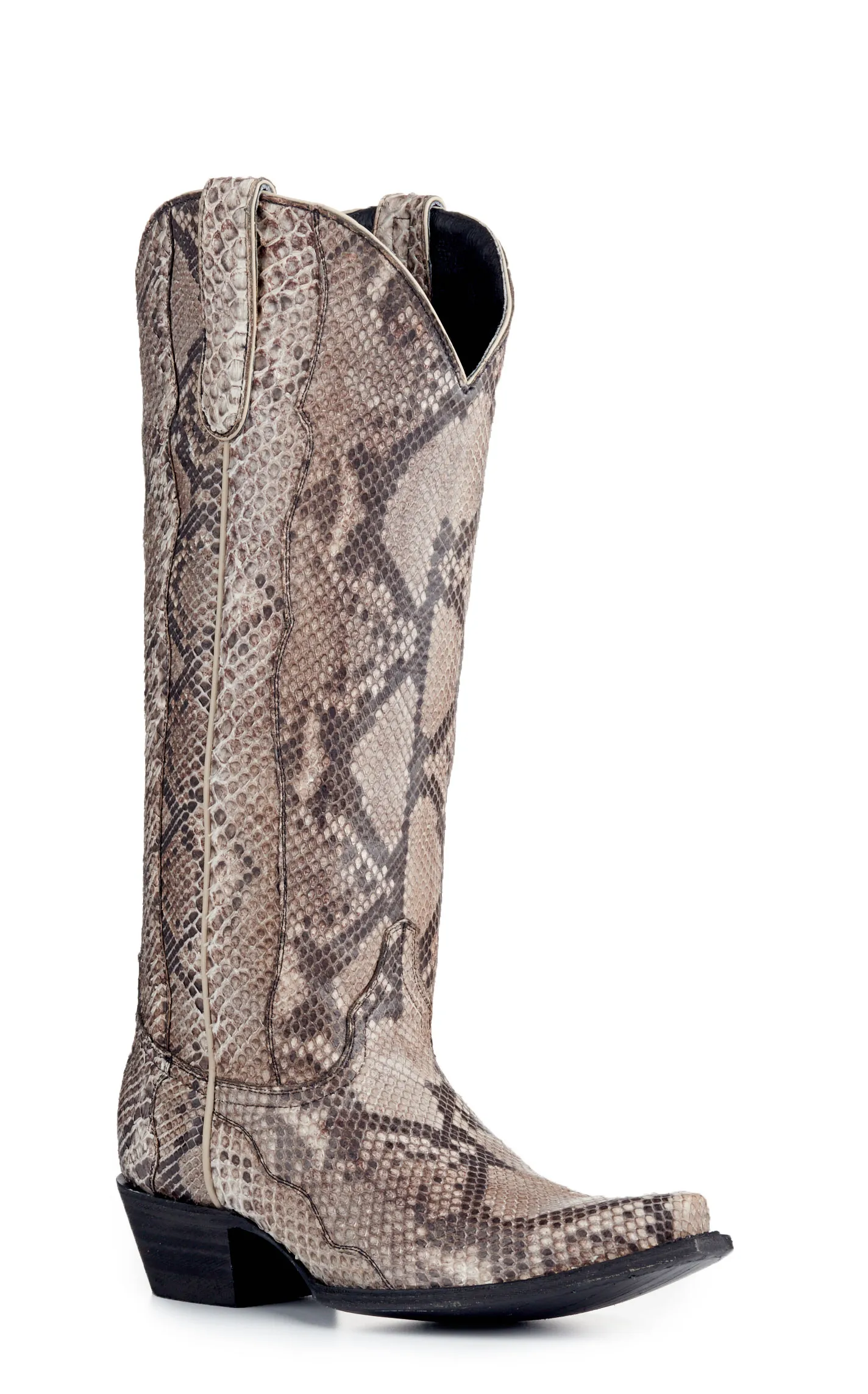 Cavender's Women's Natural Python Snip Toe Exotic Cowboy Boot