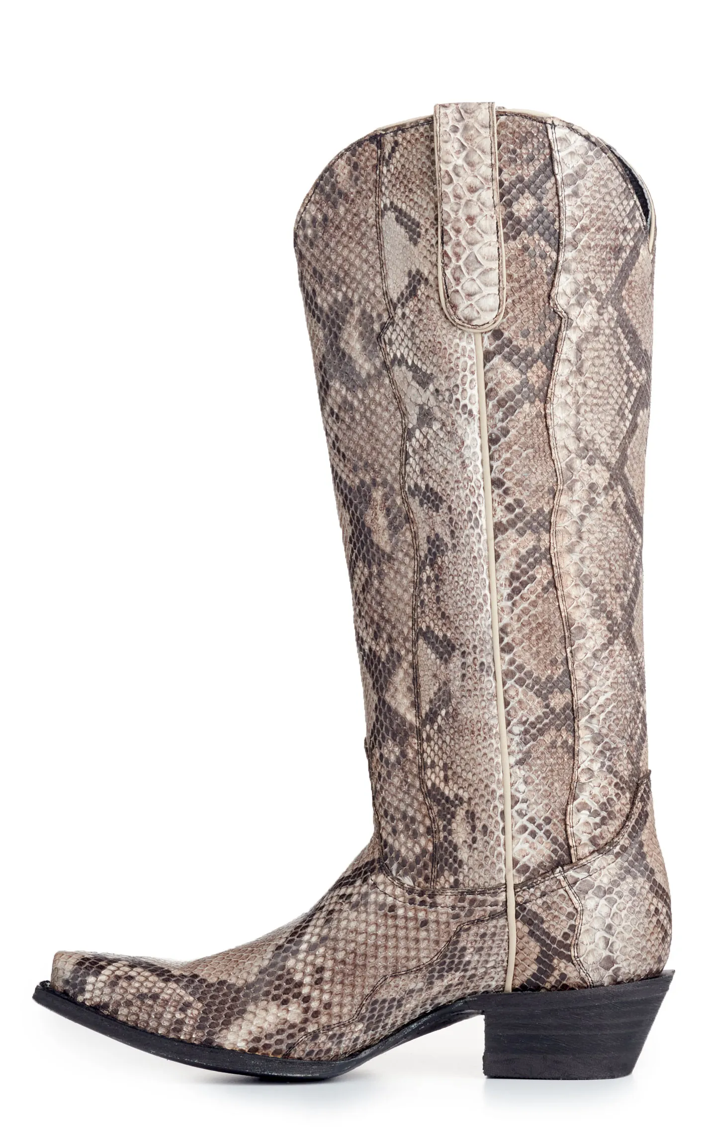 Cavender's Women's Natural Python Snip Toe Exotic Cowboy Boot