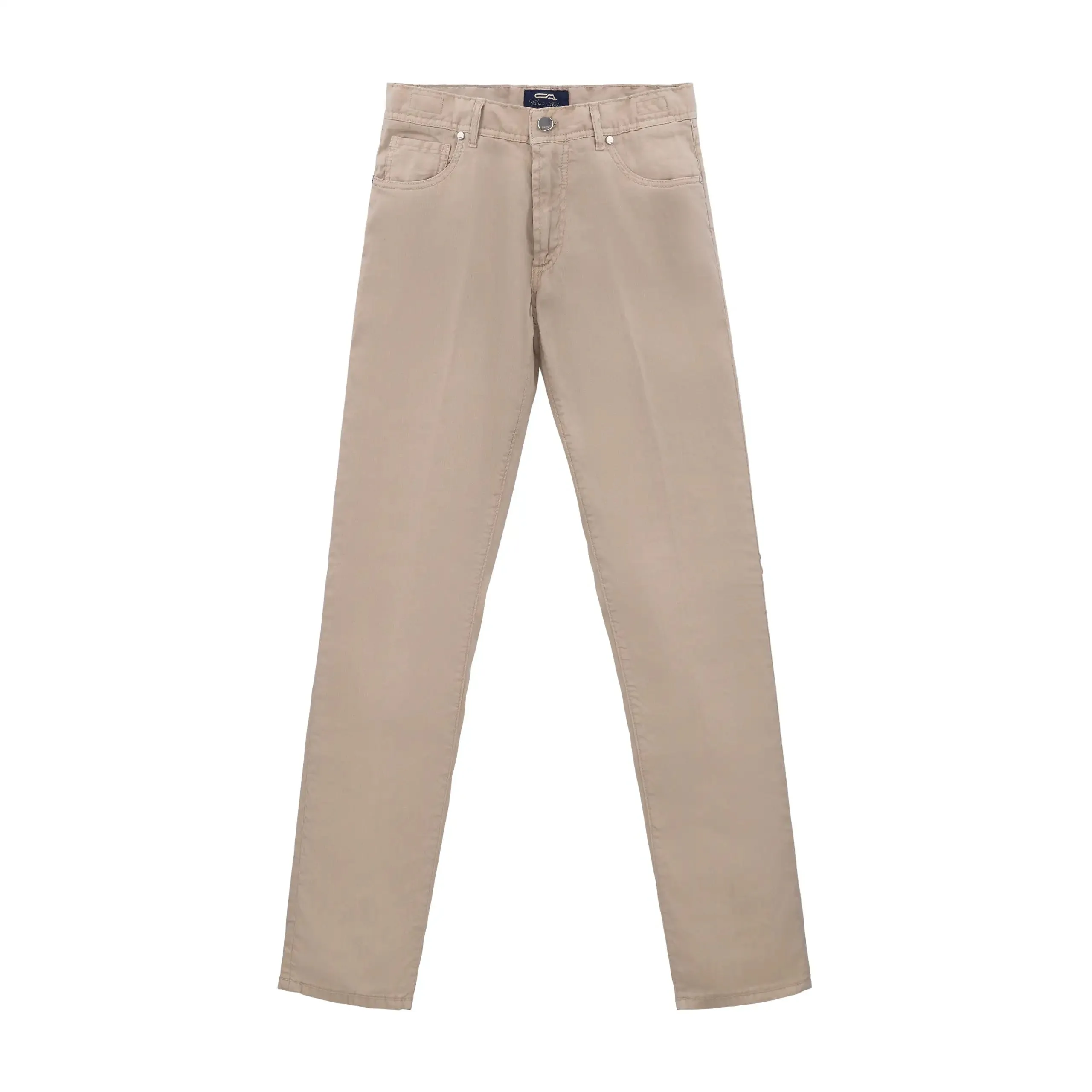  Cesare Attolini Slim-Fit Linen-Blend Jeans in Sand Brown