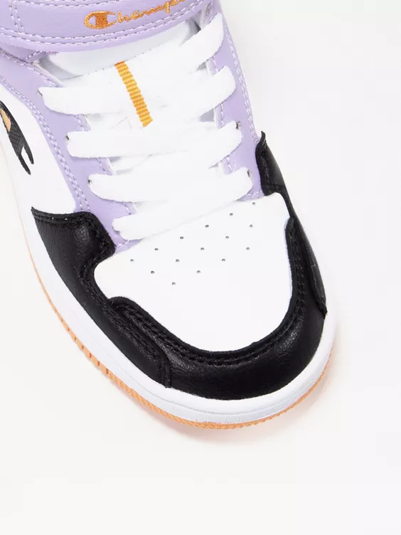 Champion  Junior Girls White/Violet Rebound 2.0 Mid Trainers