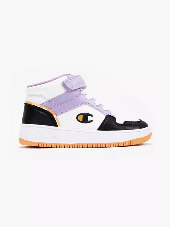 Champion  Junior Girls White/Violet Rebound 2.0 Mid Trainers