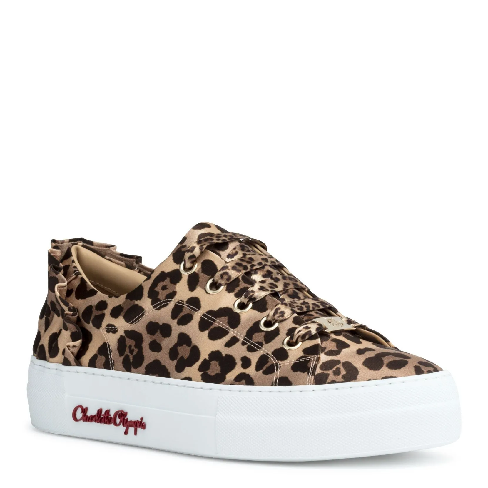 Charlotte Olympia Leopard satin sneakers