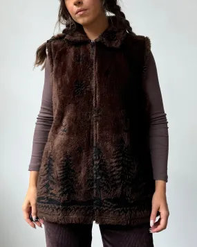 Chocolate Brown Teddy Vest- XL/XXL