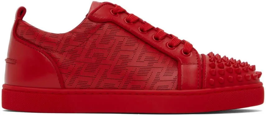 Christian Louboutin Red Louis Junior Spikes Orlato Sneakers