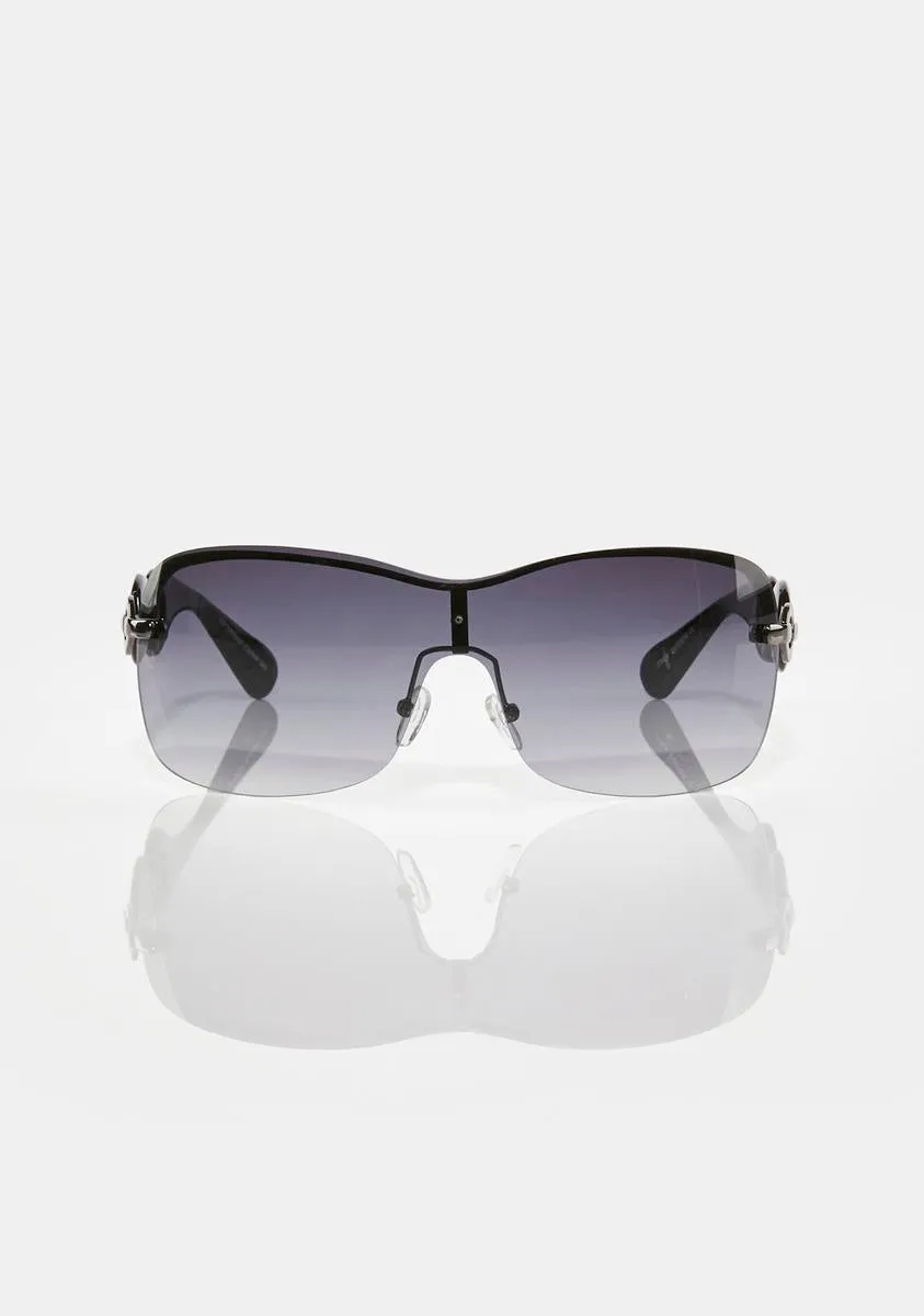 Chunk Black Oversized Sunglasses-