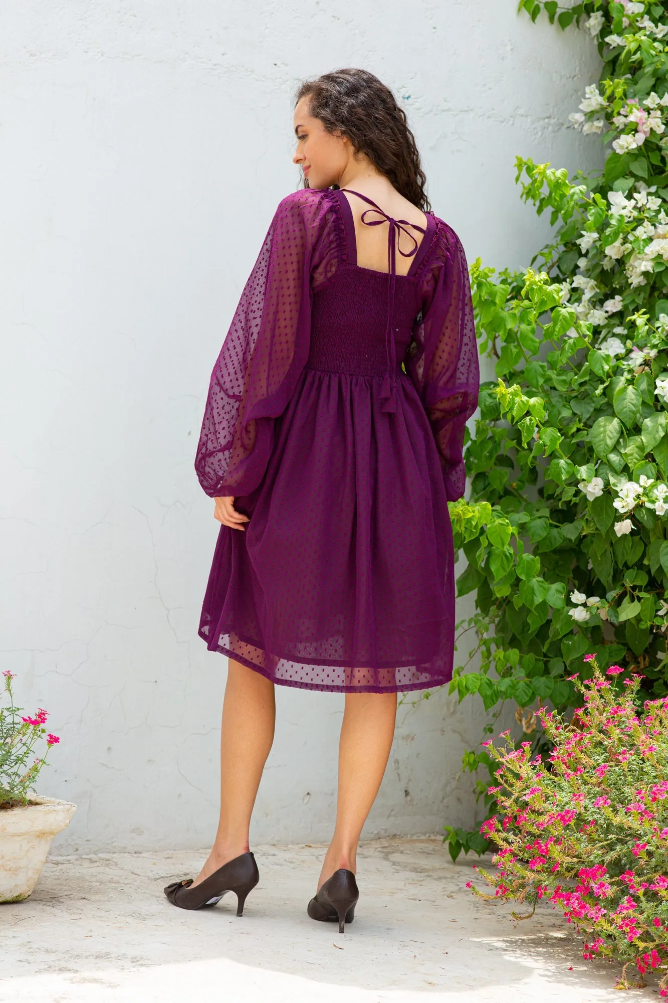 Classy Grape Wine Maternity Dress