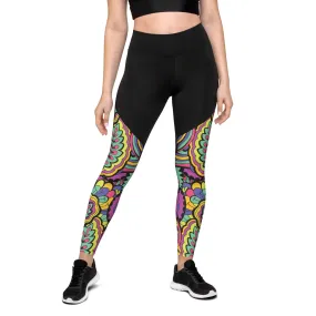 Colorful Fun Pattern Compression Leggings