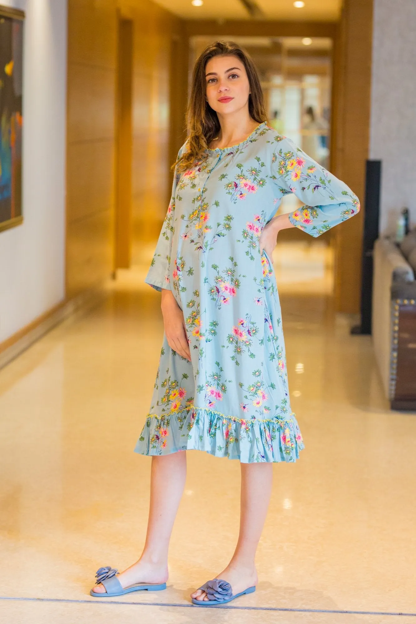 Comfy Daisy Maternity & Nursing Night Dress