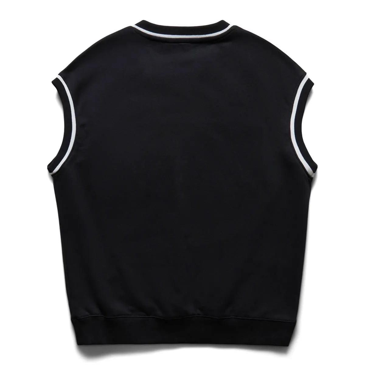 CONTRAST LINE SWEAT VEST BLACK | Bodega