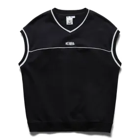 CONTRAST LINE SWEAT VEST BLACK | Bodega