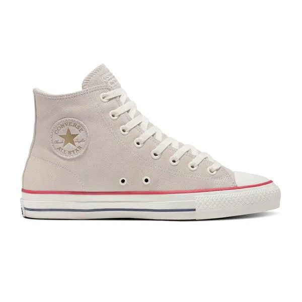 Converse CTAS Pro Hi Suede Egret - Gold - Red